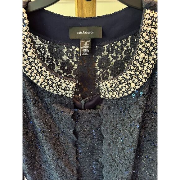 R&M Richards 2-Piece Women’s Formal Coctail Party Lace Jacket and Dress with Pea - Picture 7 of 11